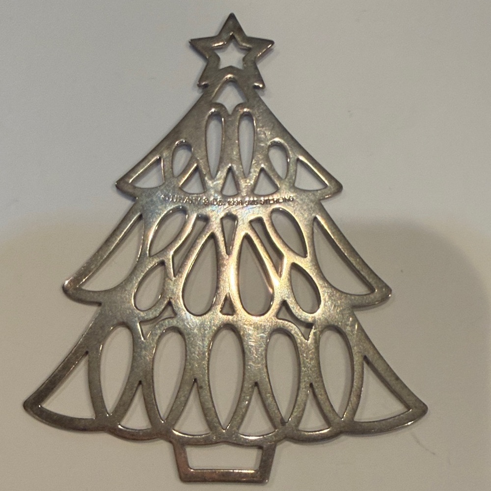 Silver Christmas Tree Trivet Tiffany and company year 1988